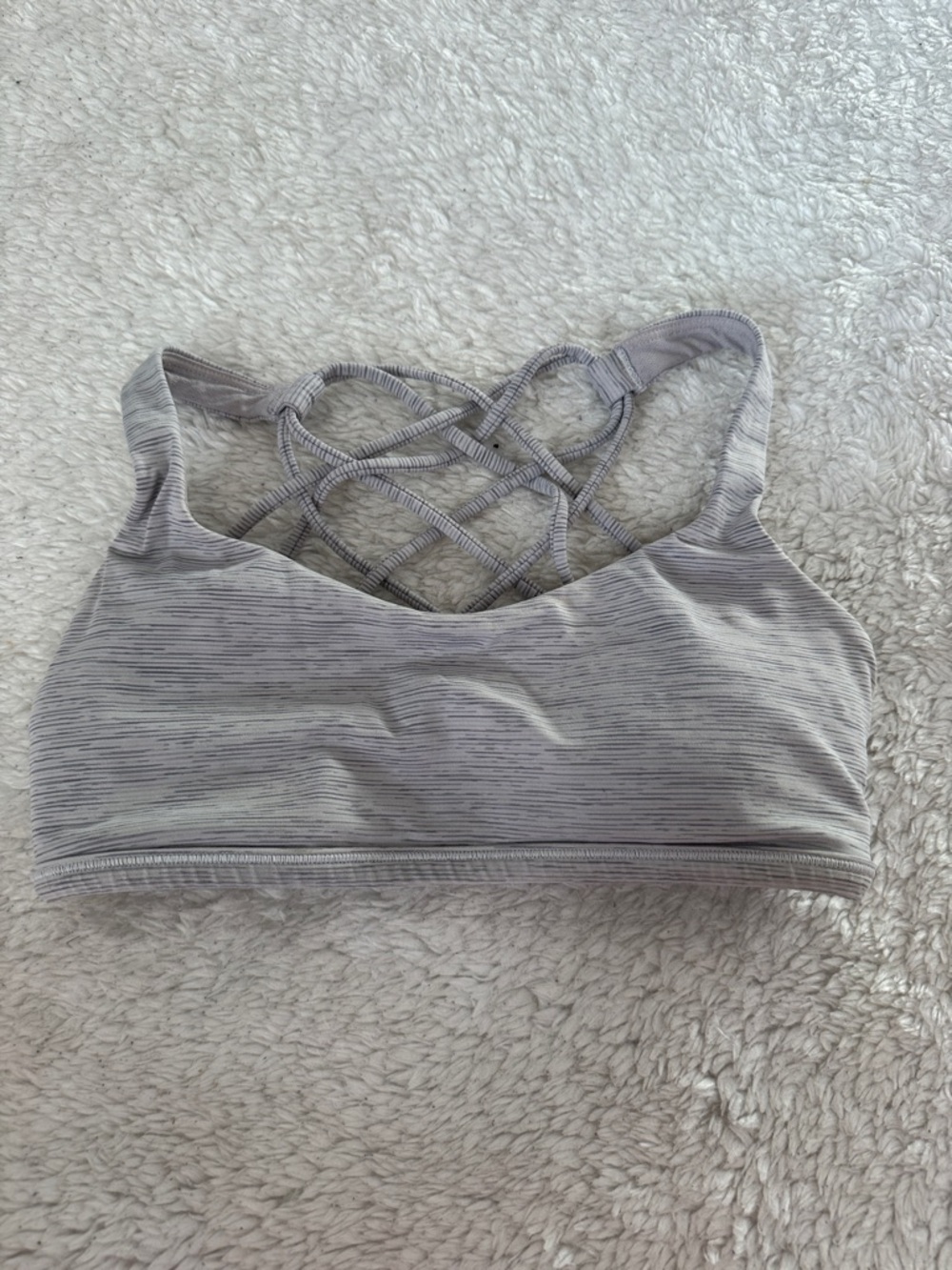 lululemon athletica Light Gray Strappy Back Sports Bra